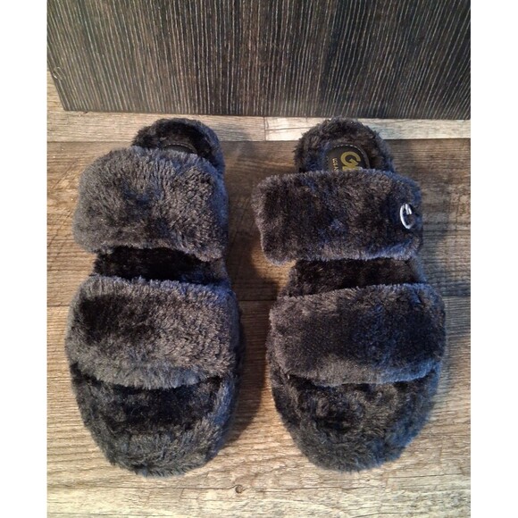 NEW! Women's GBG Los Angeles Lennly Casual Faux Fur Slipper Sandal Slides, 7.5M - Picture 3 of 12